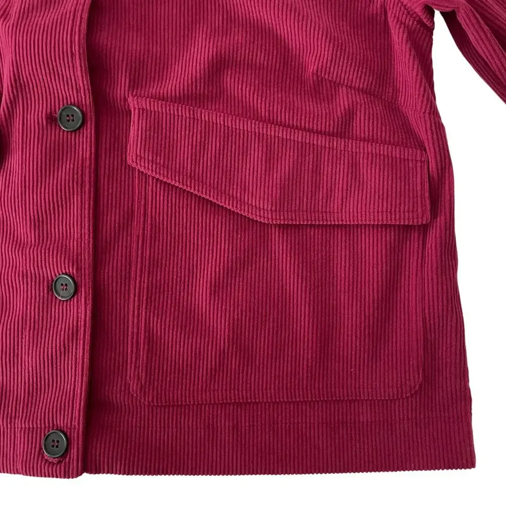 Avec Les Filles Women's Raspberry Corduroy Cropped High Collar Jacket - Plus 1X